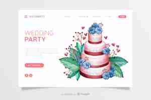 Free vector watercolor wedding landing page