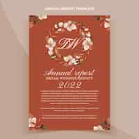 Free vector watercolor wedding planner annual report