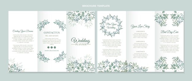 Watercolor wedding planner brochure