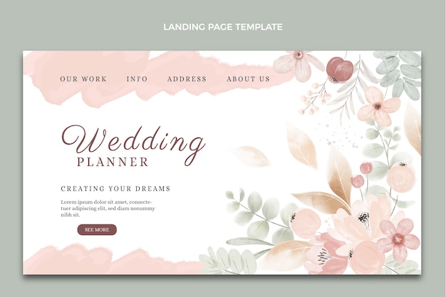 Free vector watercolor wedding planner design template