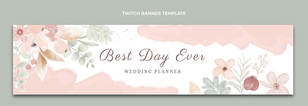 Vettore gratuito modello di progettazione di wedding planner dell'acquerello