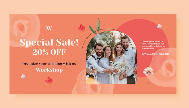 watercolor wedding planner sale background