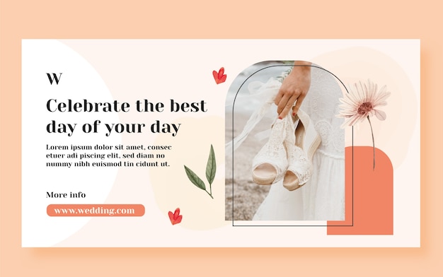 Free vector watercolor wedding planner social media promo template