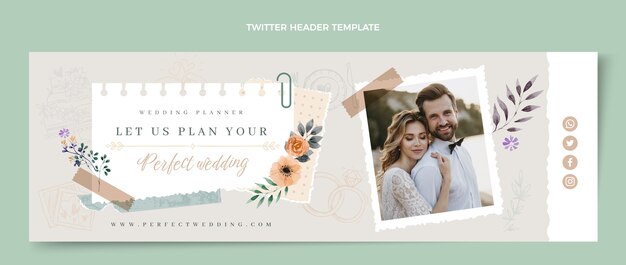 Watercolor wedding planner template