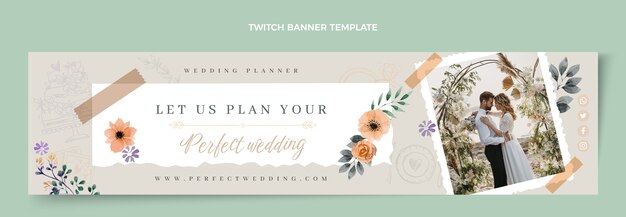 Watercolor wedding planner template