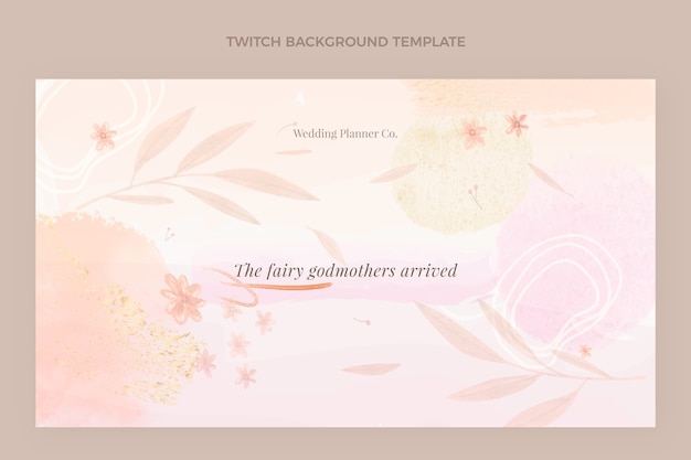 Free Vector watercolor wedding planner twitch background