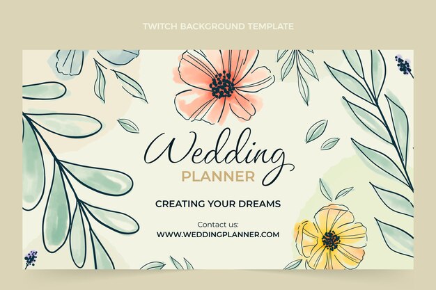 Watercolor wedding planner twitch background