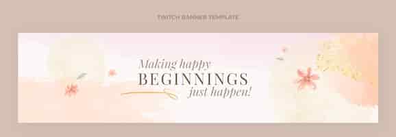Free vector watercolor wedding planner twitch banner