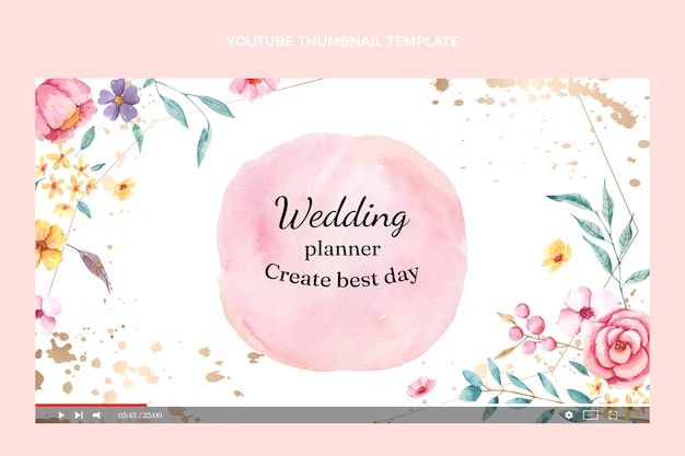 Watercolor wedding planner youtube thumbnail