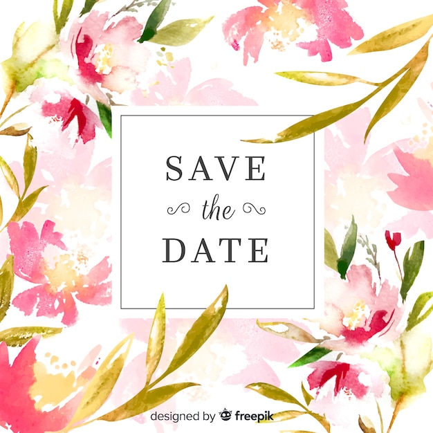 Watercolor wedding save the date