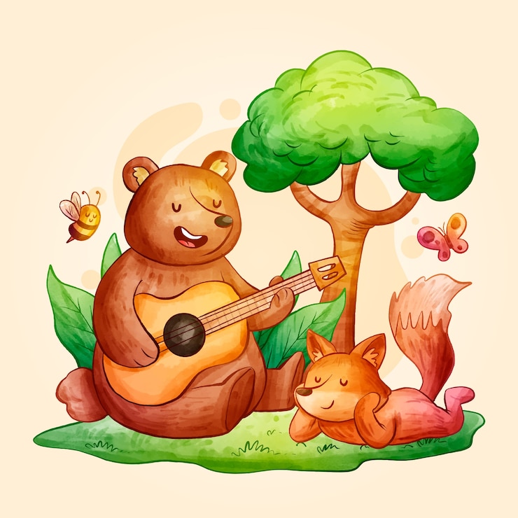 Free Vector watercolor wild animal illustration