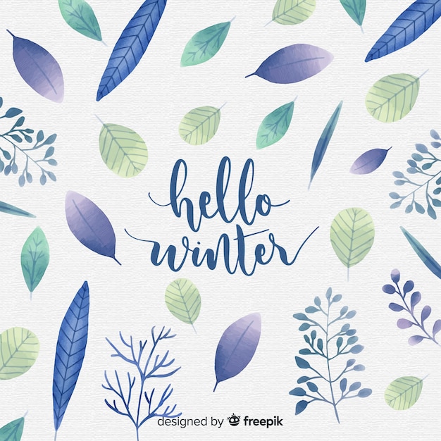 Free vector watercolor winter background