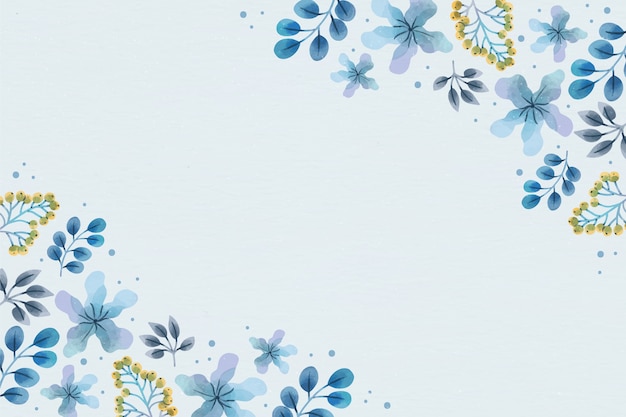 Watercolor winter floral background
