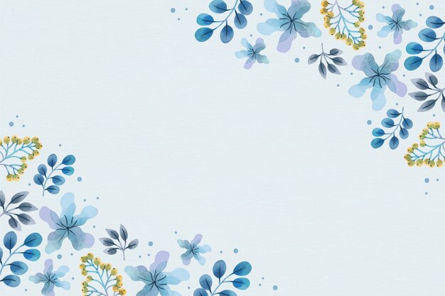 Watercolor winter floral background