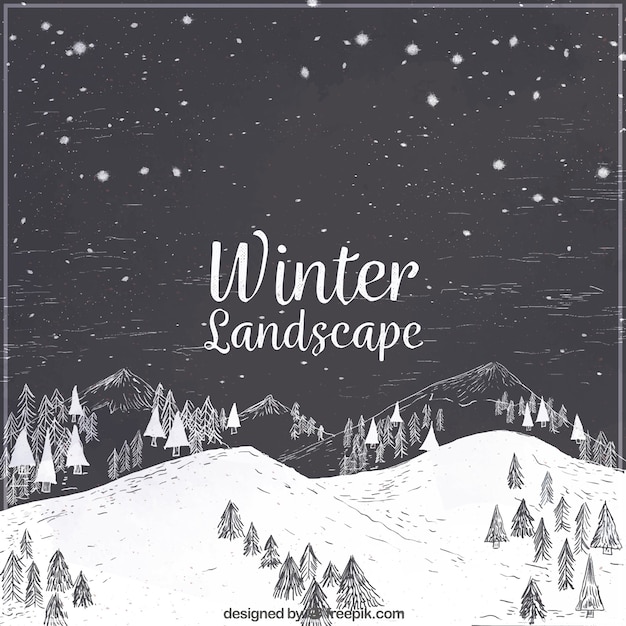 Free vector watercolor winter landscape