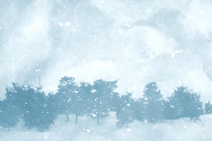 Free Vector watercolor winter landscape