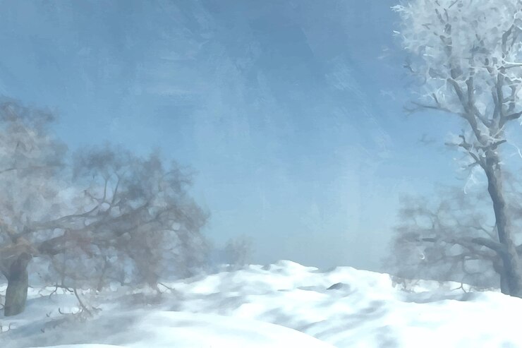 Free Vector watercolor winter landscape
