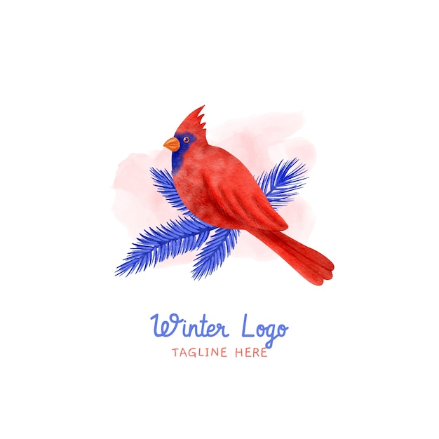 Watercolor winter logo template
