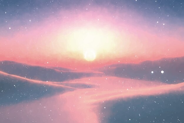 Watercolor winter solstice background