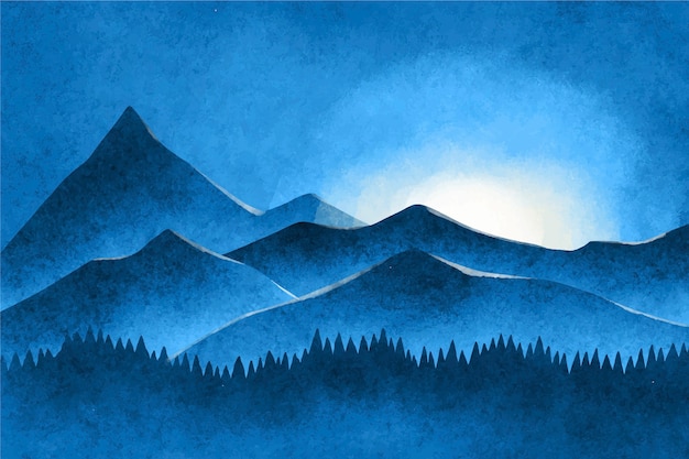 Free vector watercolor winter solstice illustration