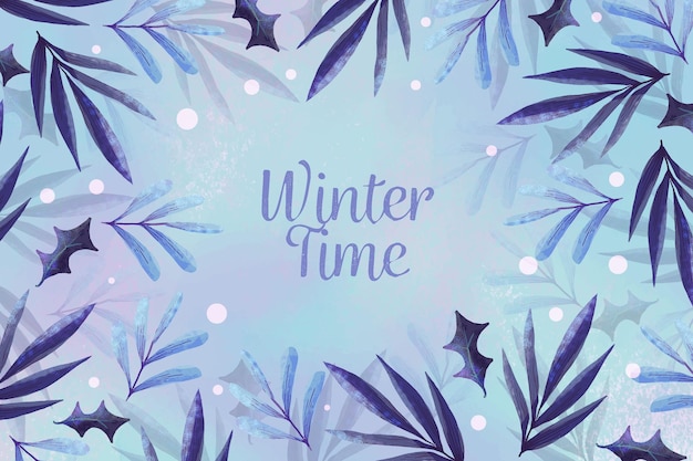 Watercolor winter time background