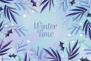 Free vector watercolor winter time background