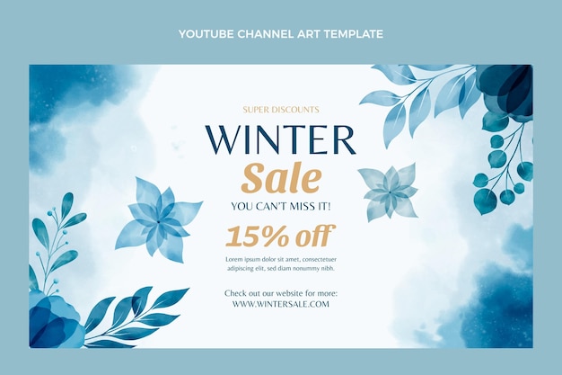 Watercolor winter youtube channel art