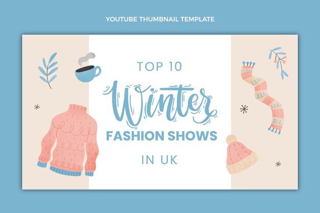 Free vector watercolor winter youtube thumbnail