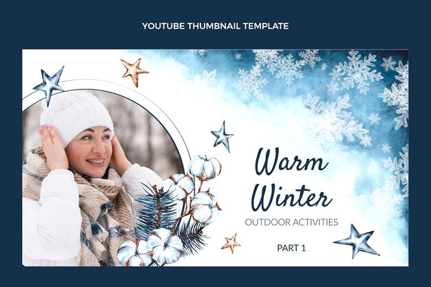 Watercolor winter youtube thumbnail
