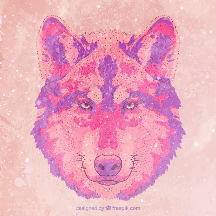 Free Vector watercolor wolf background
