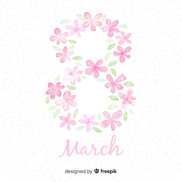 Watercolor women's day background