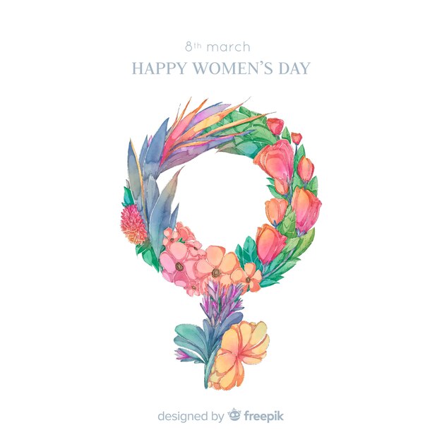 Watercolor women's day background