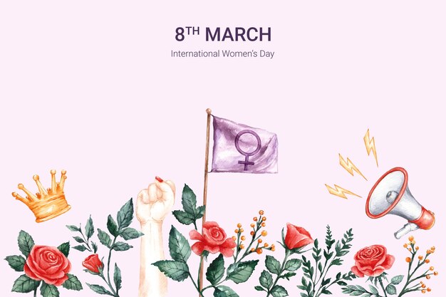 Free vector watercolor women's day background