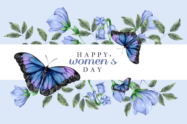 나비와 수채화 여성의 날 개념