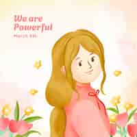 Free vector watercolor women's day illustration