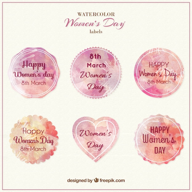Бесплатное векторное изображение День акварель женские этикетки