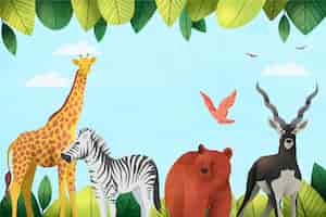 Free vector watercolor world animal day background