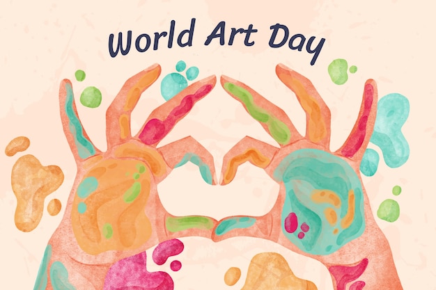 Free vector watercolor world art day background