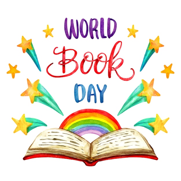 Free vector watercolor world book day concept