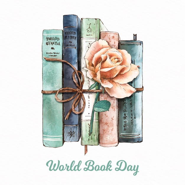 Watercolor World Book Day – Vector Templates