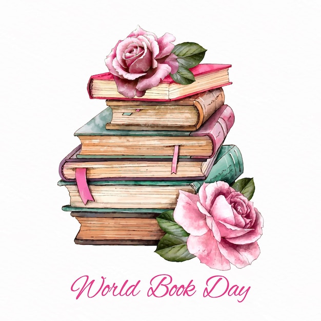 Free vector watercolor world book day