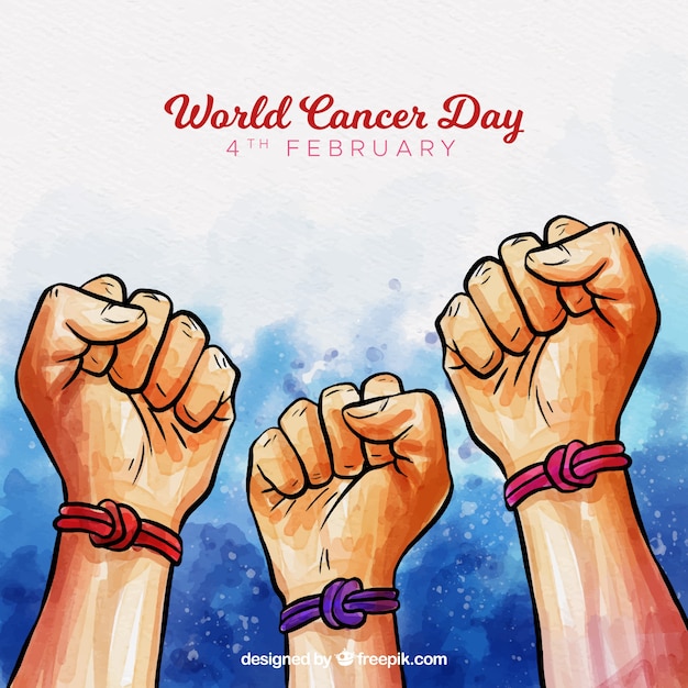 Watercolor world cancer day background