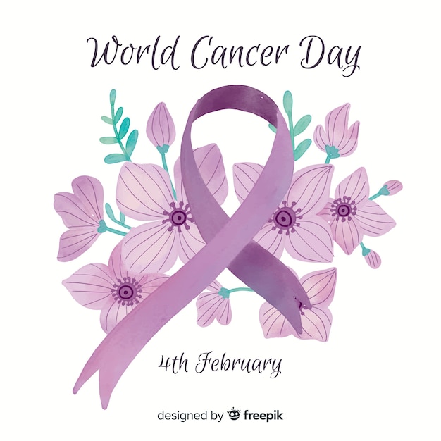 Free vector watercolor world cancer day background