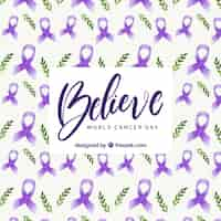 Free vector watercolor world cancer day pattern