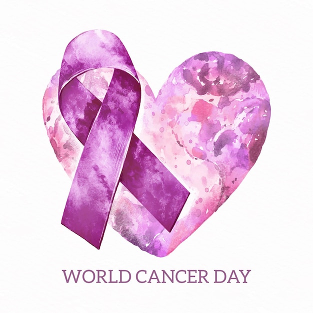 Watercolor world cancer day