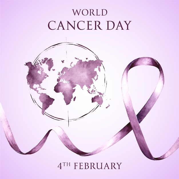 Watercolor world cancer day