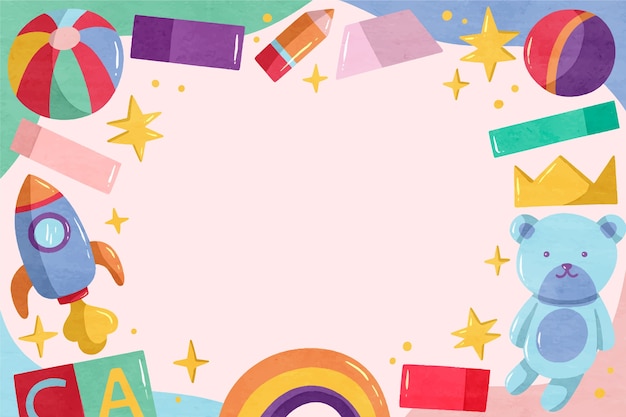 watercolor world children's day background