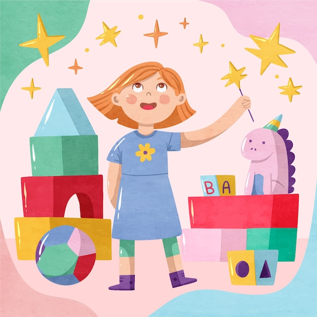 watercolor world children's day illustration