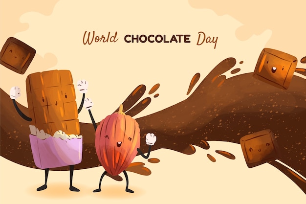 watercolor world chocolate day background