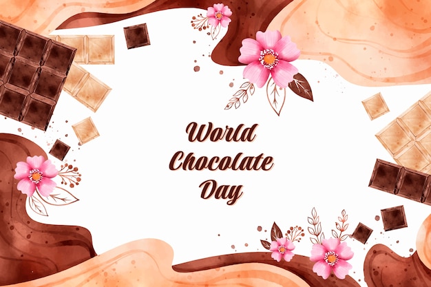 Watercolor world chocolate day background